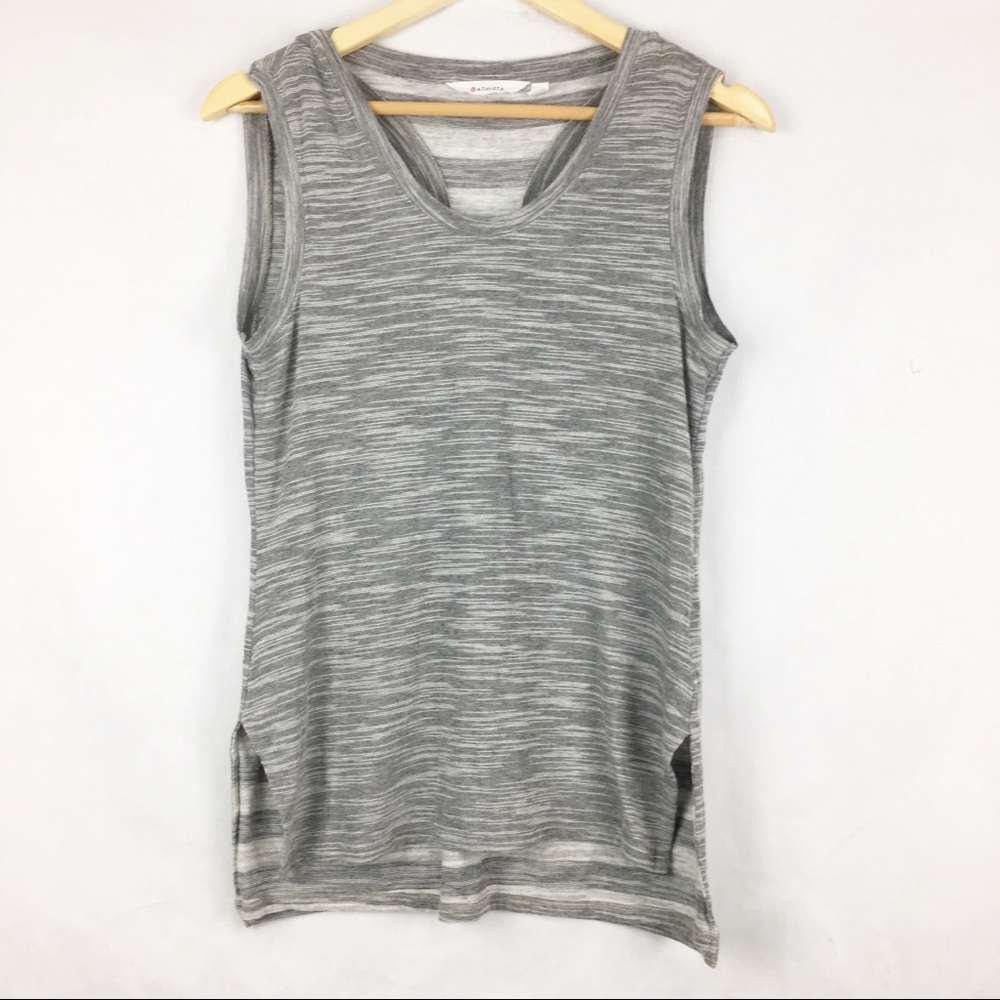 Athleta Gray Layered Cutout Back Tank Top Size S